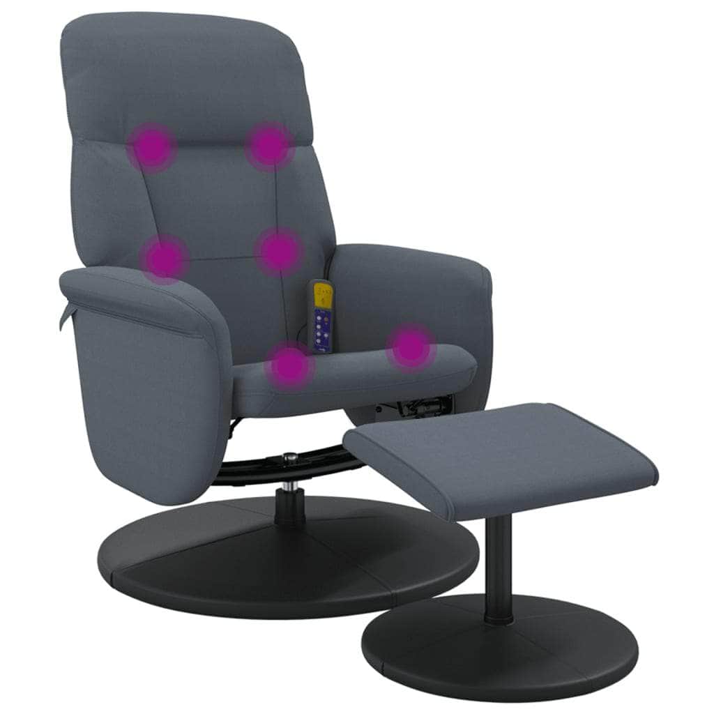 Massage Recliner Chair with Footstool - Velvet