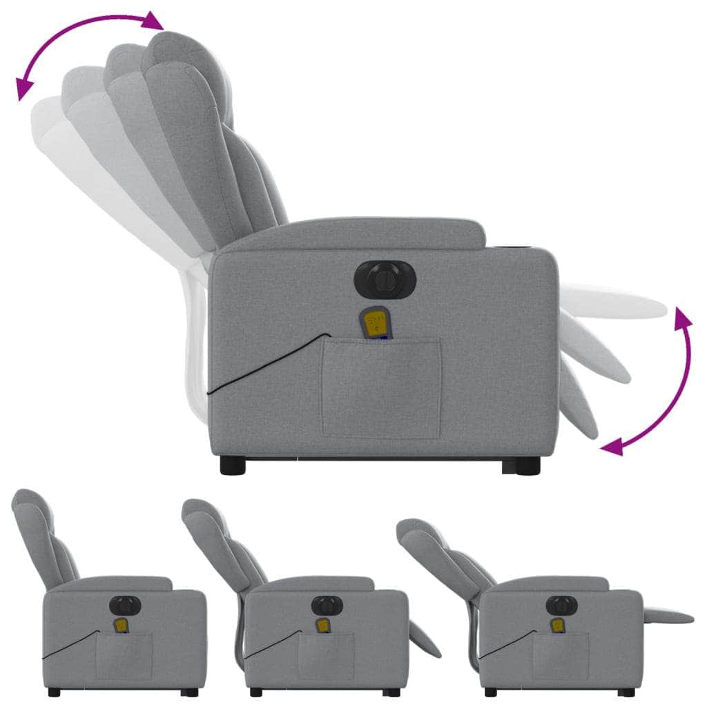 Electric Stand-Up Massage Recliner - Fabric