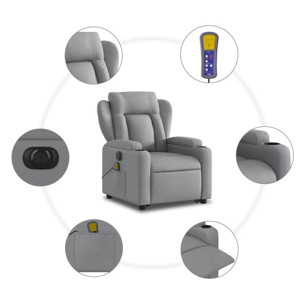 Electric Stand-Up Massage Recliner - Fabric