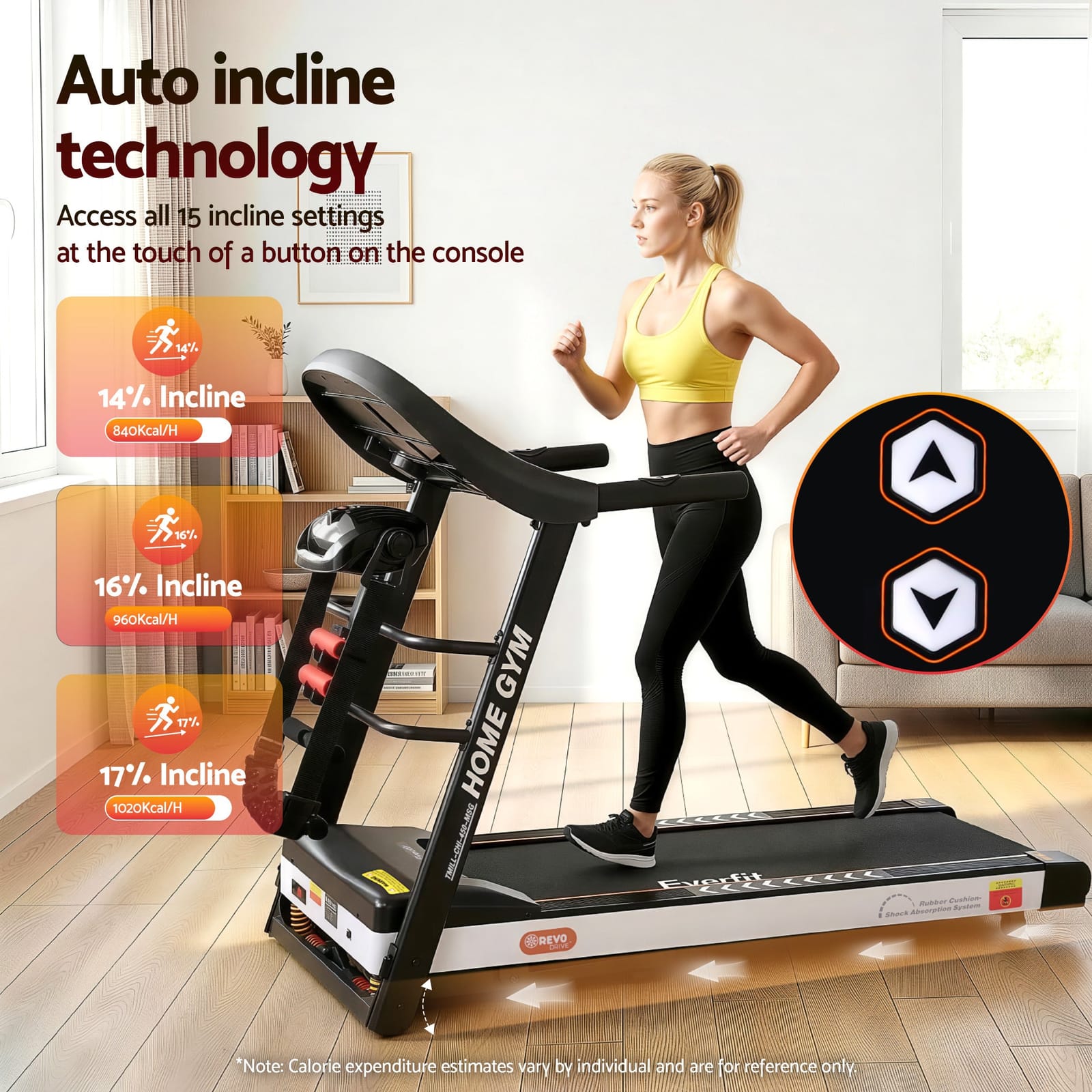 Electric Treadmill with Massage Belt 450mm
